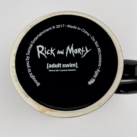 Rick and Morty coffee mug, black spaceship cup, 2017 Adult Swim - Picture 7 of 9